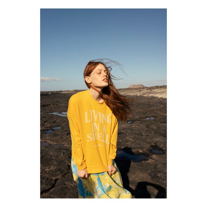 Living In A Shell Organic Cotton Sweatshirt | Yellow- Product image n°1