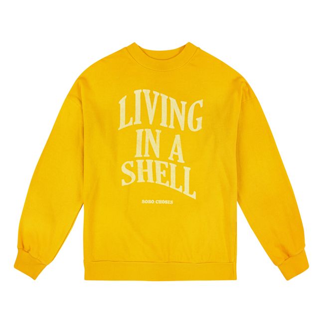 Living In A Shell Organic Cotton Sweatshirt | Gelb