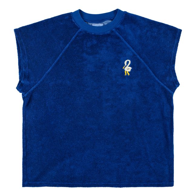 Camiseta tejido toalla de algodón ecológico Pelican | Azul