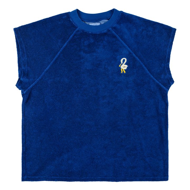 Camiseta tejido toalla de algodón ecológico Pelican | Azul- Imagen del producto n°0