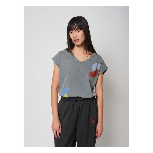 Organic Cotton V-Neck T-Shirt | Charcoal grey