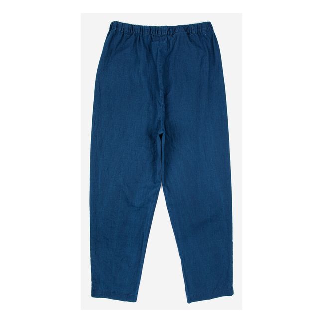 Cotton & Linen Trousers | Navy blue