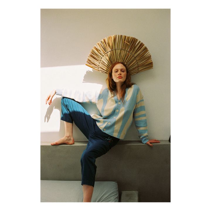 Pantaloni in Cotone e Lino | Blu marino- Immagine del prodotto n°1