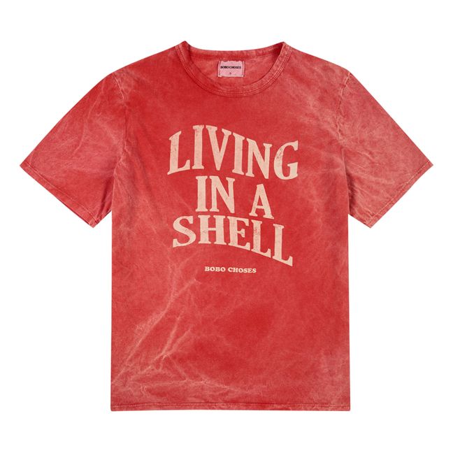 Living In A Shell Organic Cotton T-Shirt | Rojo