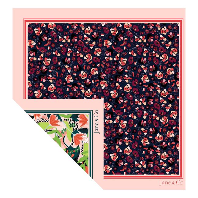Foulard reversibile Camille/Garance 60x60cm | Blu marino