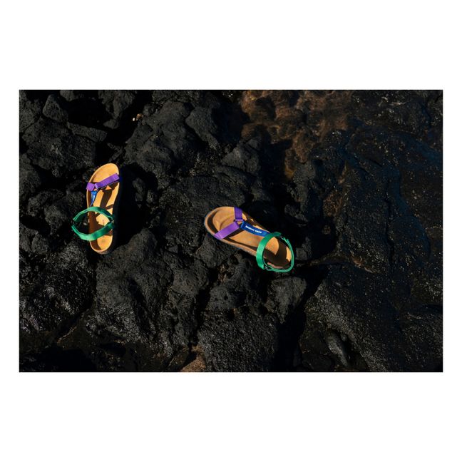 Zweifarbige Sandalen | Grün