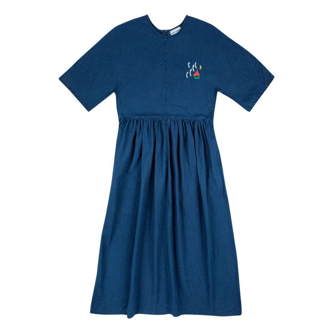 Cotton and Linen Dress | Azul