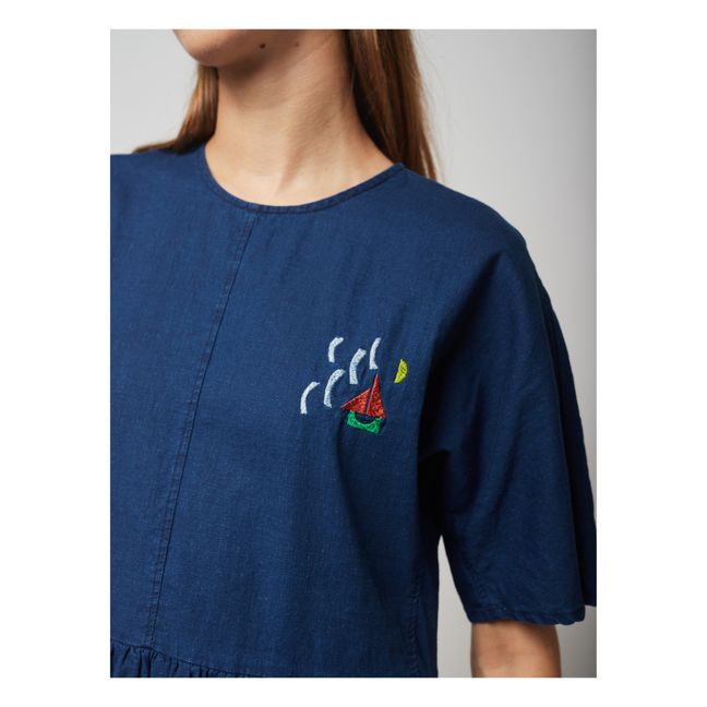 Cotton and Linen Dress | Azul