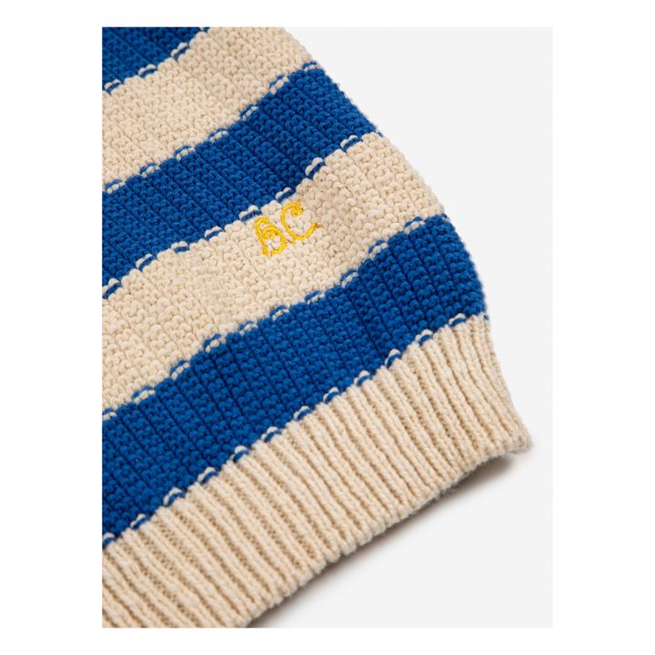 Maglione a maniche corte in maglia a righe | Ecru- Immagine del prodotto n°5
