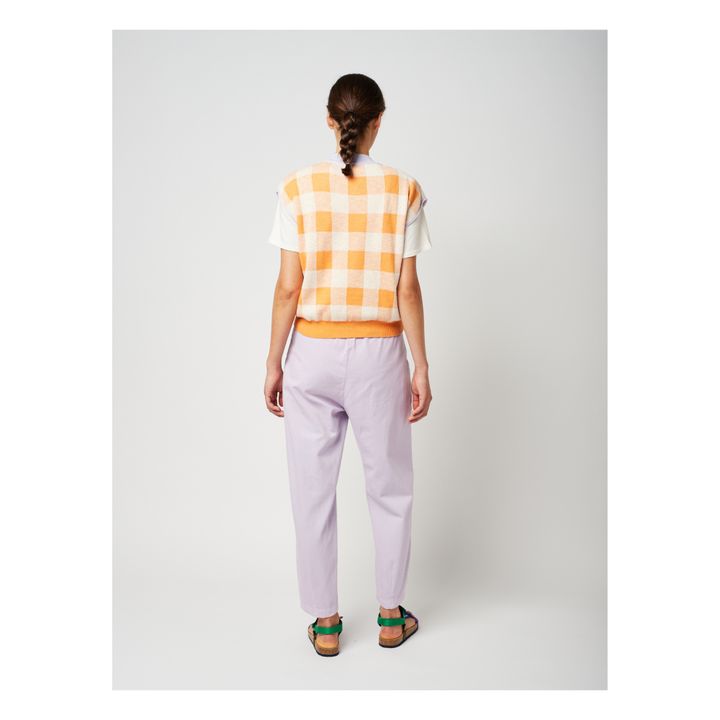 Maglione a maniche corte Vichy | Arancione- Immagine del prodotto n°5