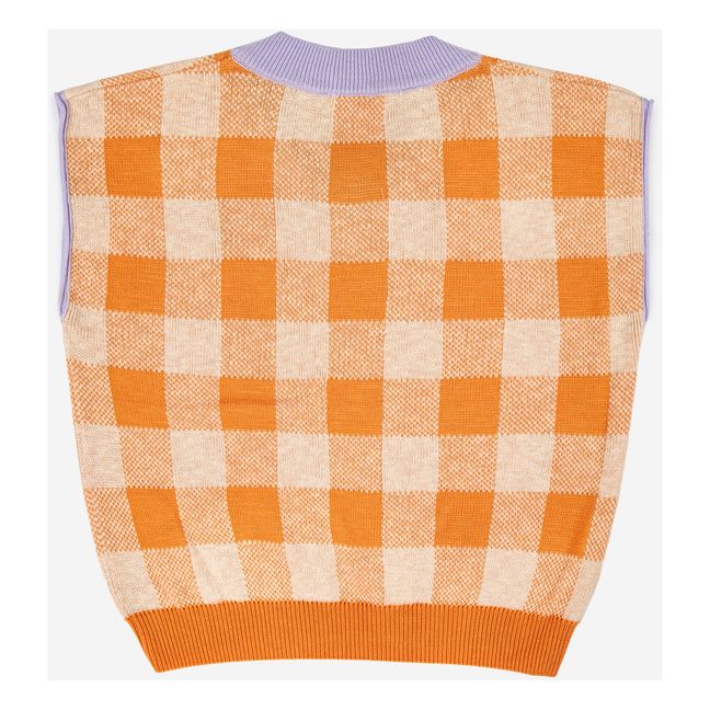 Maglione a maniche corte Vichy | Arancione