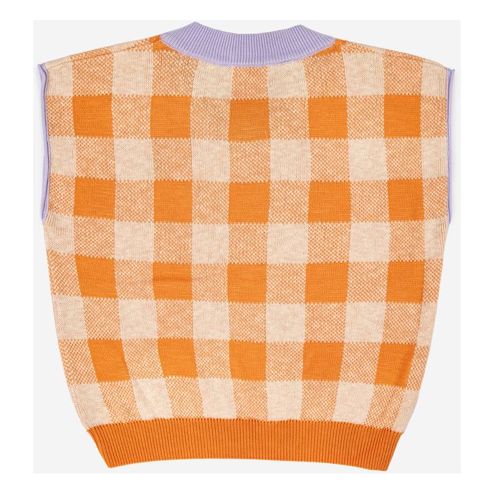 Maglione a maniche corte Vichy | Arancione- Immagine del prodotto n°7