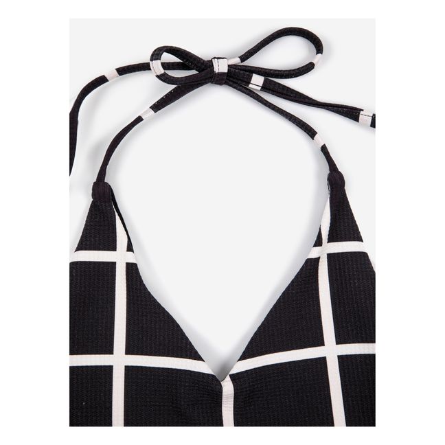 Checked One-Piece Swimsuit | Black