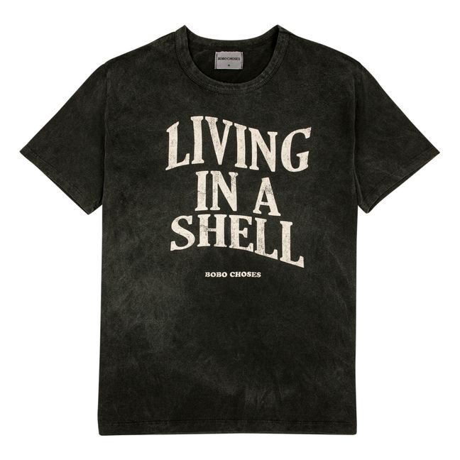 Living In A Shell Organic Cotton Oversize T-Shirt | Nero