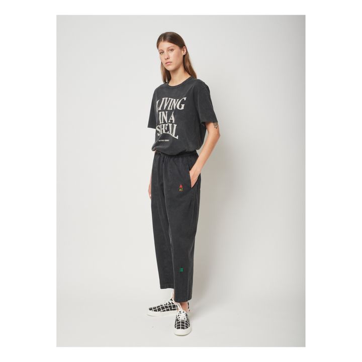 Living In A Shell Organic Cotton Oversize T-Shirt | Negro- Imagen del producto n°1