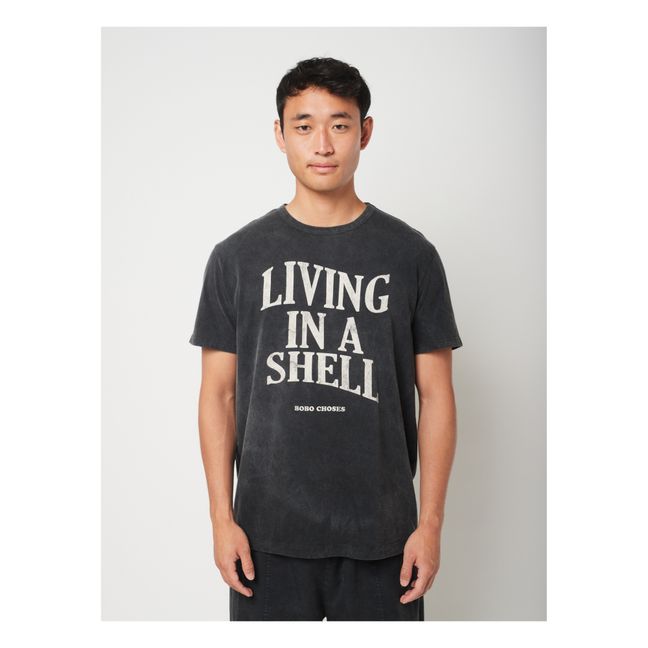 T-Shirt Oversize Coton Bio Living In A Shell | Noir