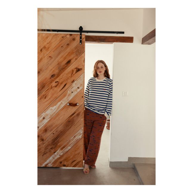 Striped Organic Cotton Terry Sweatshirt | Crudo