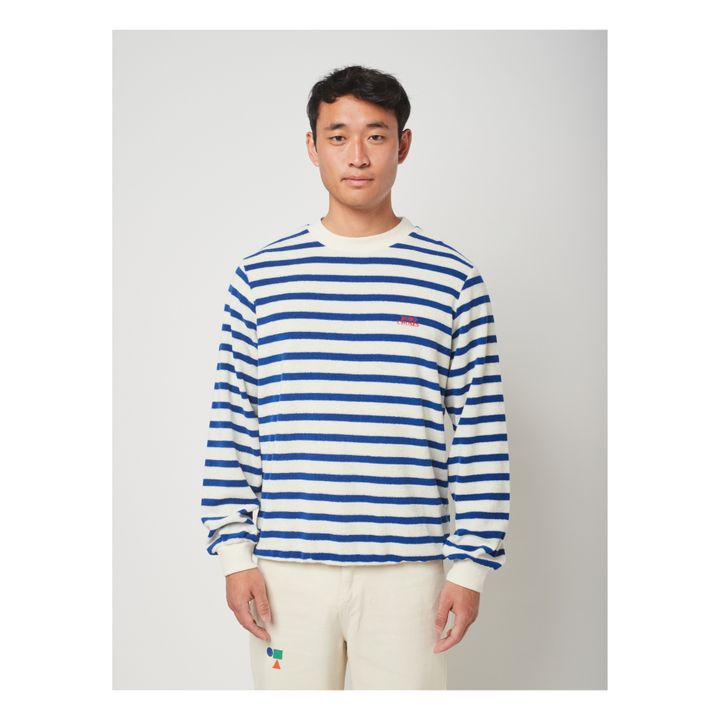 Striped Organic Cotton Terry Sweatshirt | Ecru- Product image n°5