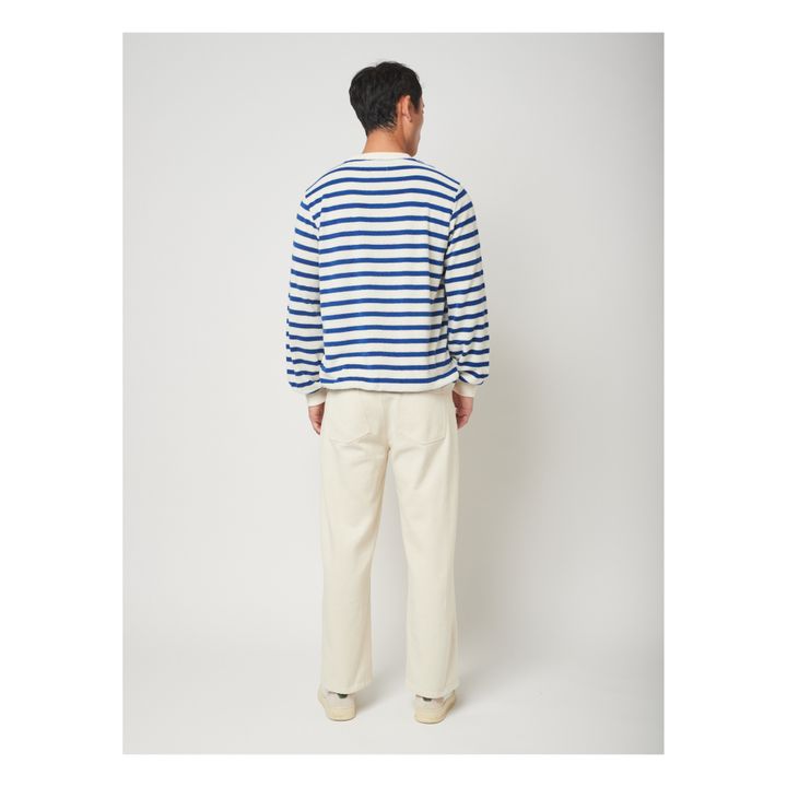 Striped Organic Cotton Terry Sweatshirt | Ecru- Product image n°6