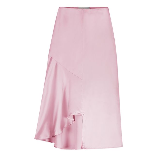 Satin Asymmetric Skirt | Pink