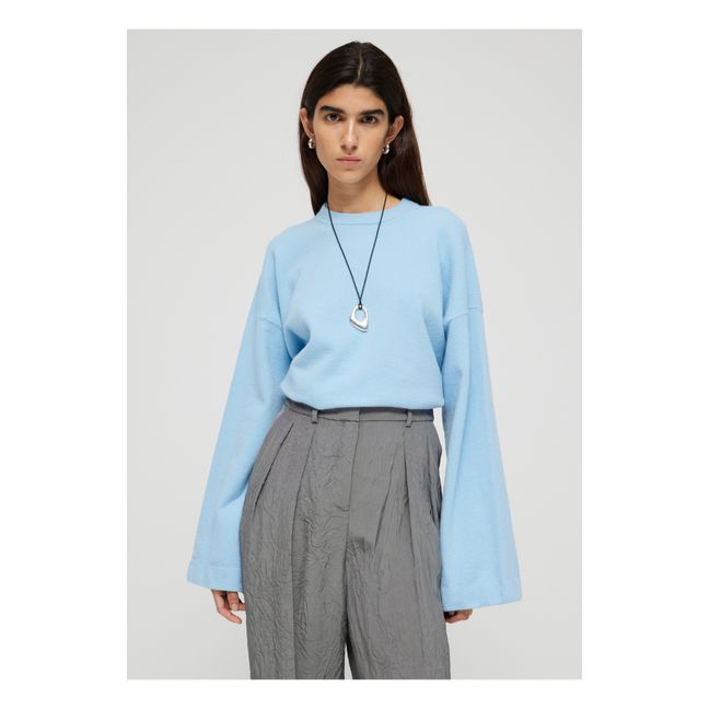 Jersey extrafino de lana merina Classic | Azul Cielo