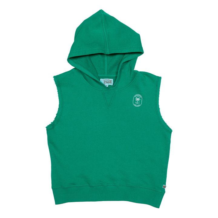 Ärmelloses Kapuzensweatshirt Logan | Grün- Produktbild Nr. 0