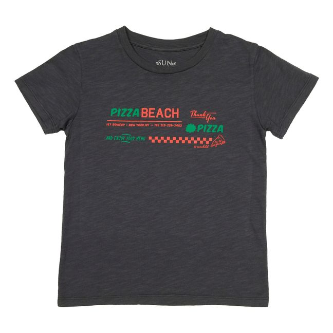 Pizza Beach Short Sleeve T-Shirt | Black