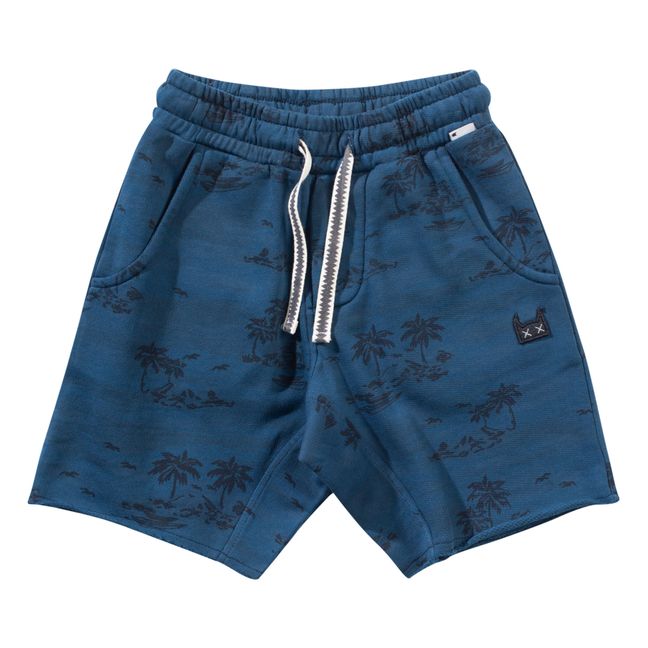 Island Boy Track Denim Fleece Shorts | Blue