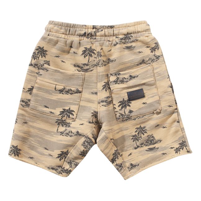 Island Boy Track Sand Fleece Shorts | Beige