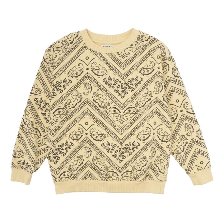 Bandana Print Organic Cotton Sweater | Pale yellow- Product image n°0