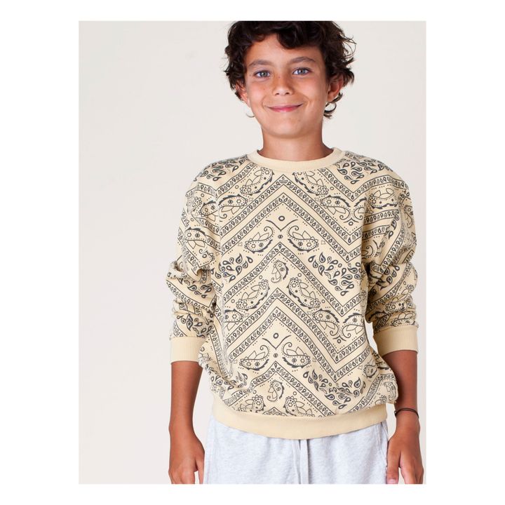 Bandana Print Organic Cotton Sweater | Pale yellow- Product image n°1