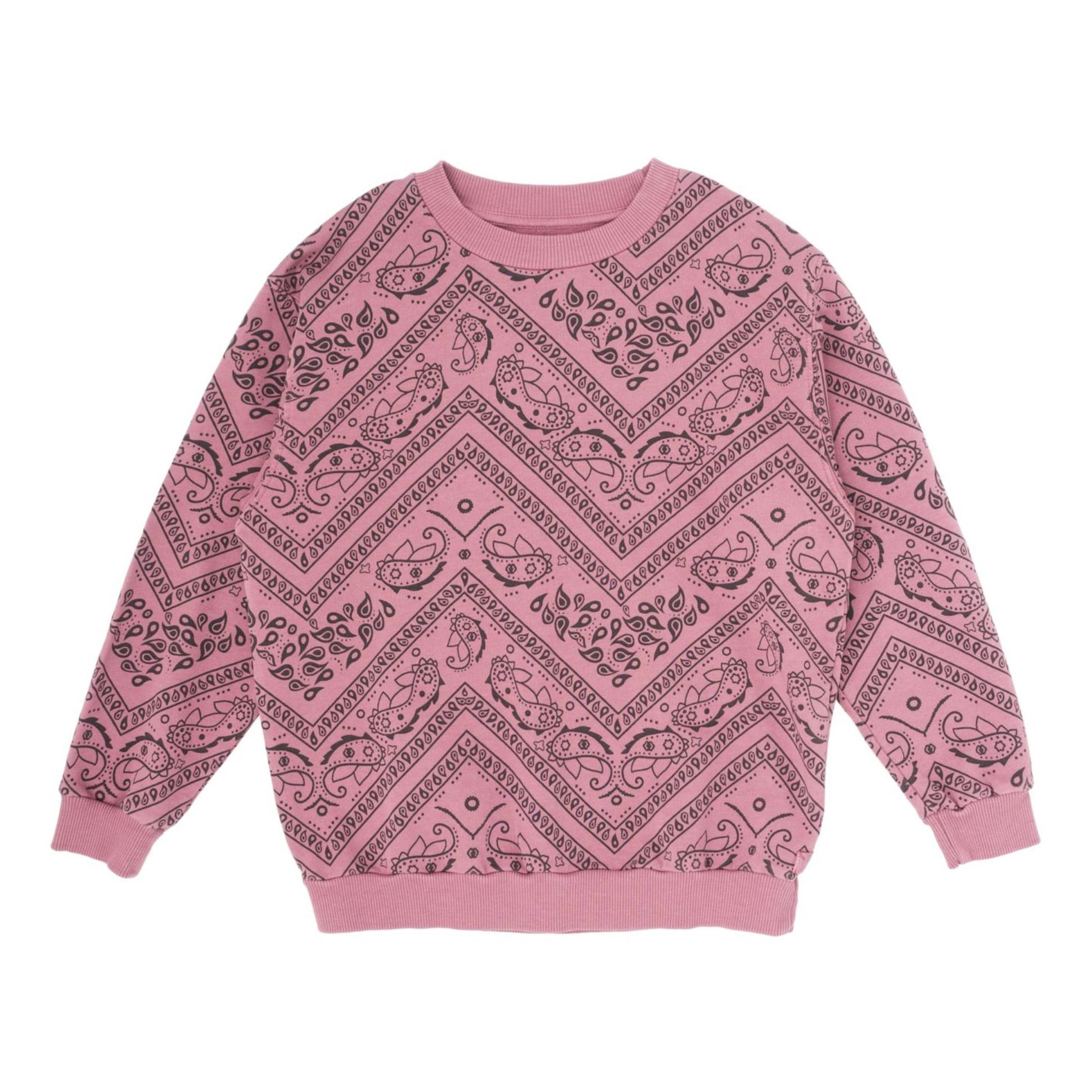 Bandana Print Organic Cotton Sweater | Rosa- Immagine del prodotto n°0