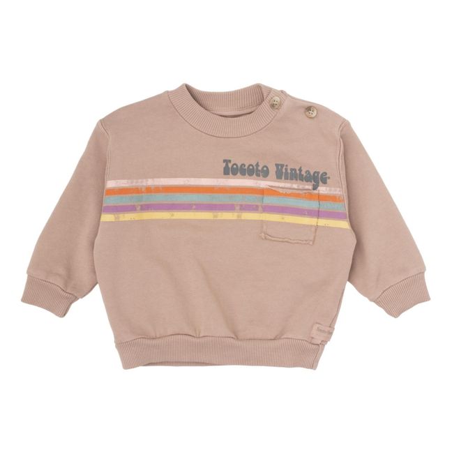 Baby-Sweatshirt Bio-Baumwolle Regenbogen | Kamelbraun