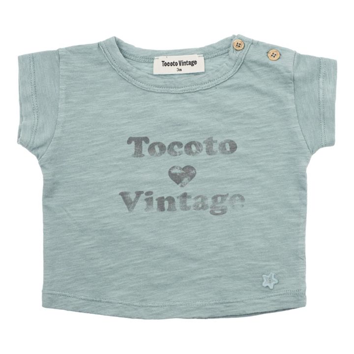 T-Shirt Coton Bio Vintage Logo | Sauge- Image produit n°0