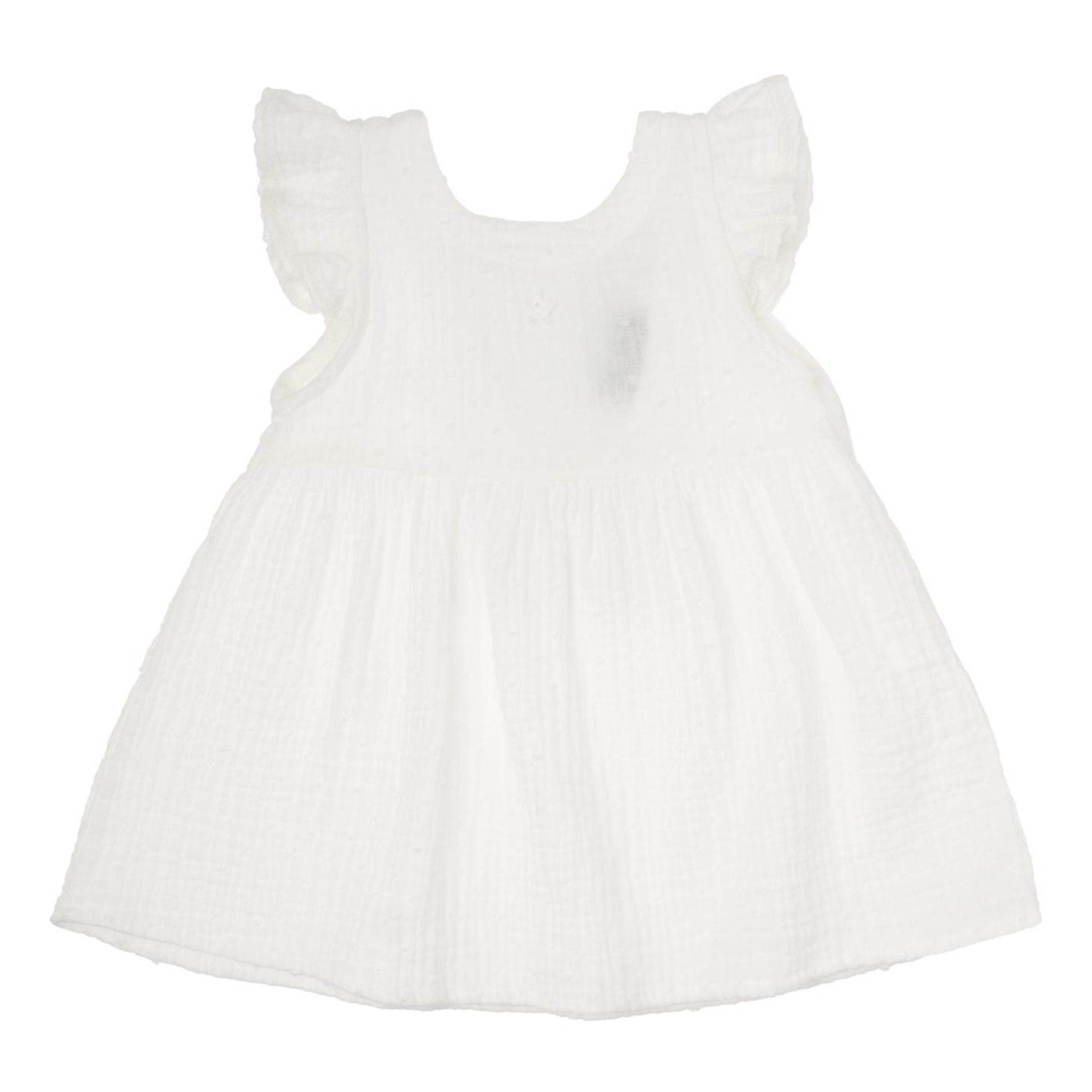 Tocoto Vintage - Embroidery Cotton Gauze Dress - White | Smallable