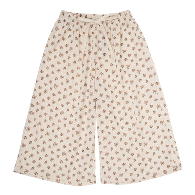 Floral Jersey Culotte Skirt | Ecru