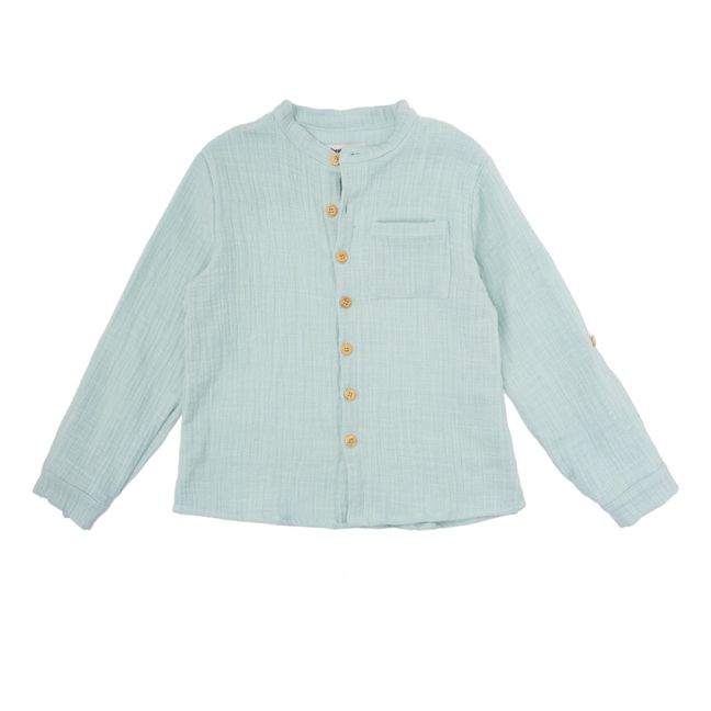 Lisa Woven Cotton Fabric Shirt | Verde acqua