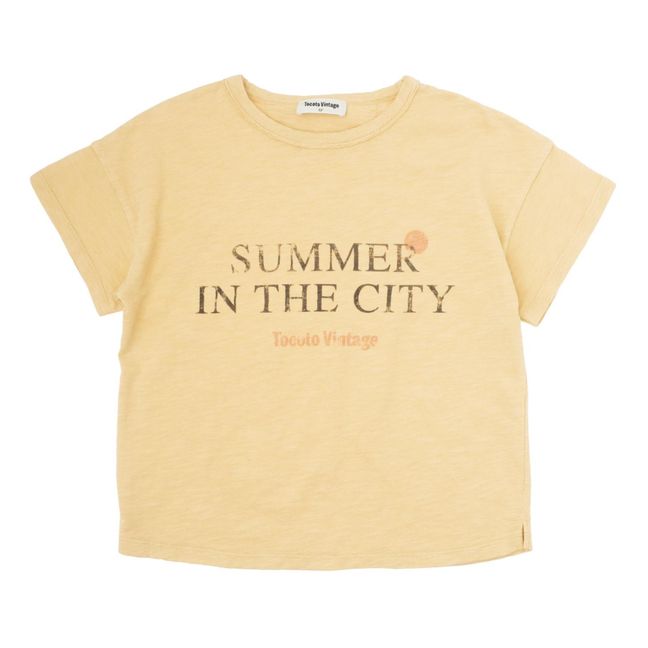 Camiseta de algodón orgánico Summer in The City | Amarillo