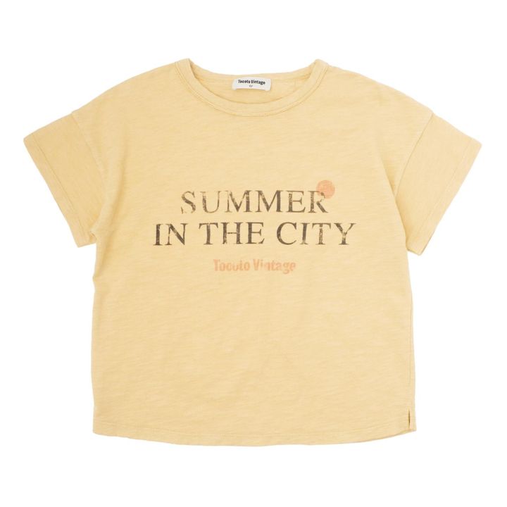 T-Shirt aus Bio-Baumwolle Summer in The City | Gelb- Produktbild Nr. 0
