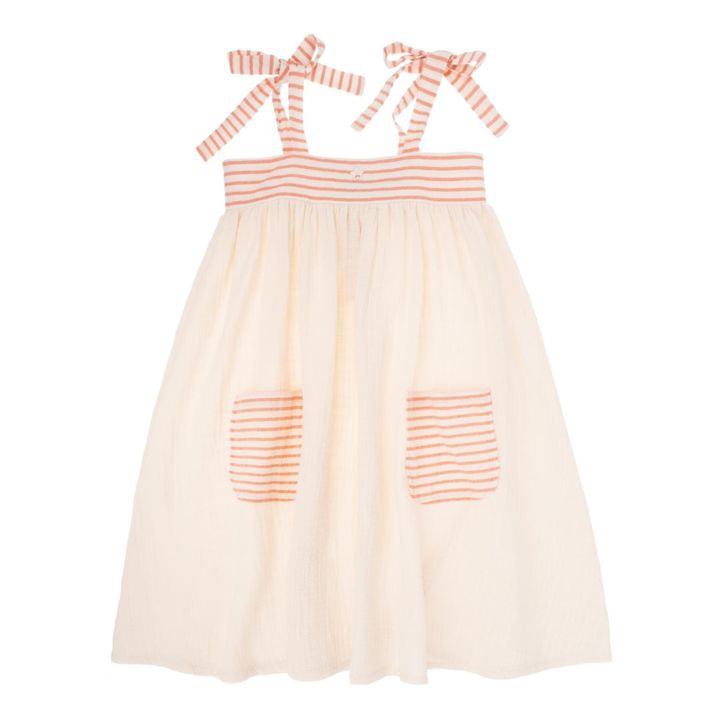 Textured Striped Dress | Pale pink- Product image n°0
