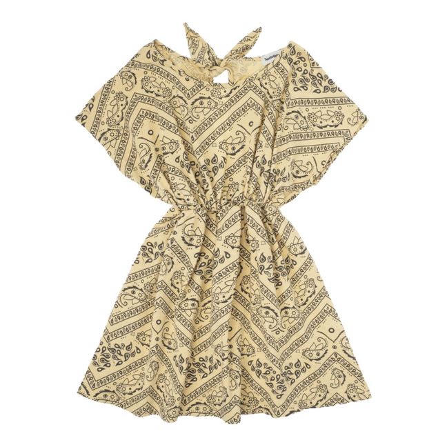 Organic Cotton Bandana Print Dress | Yellow