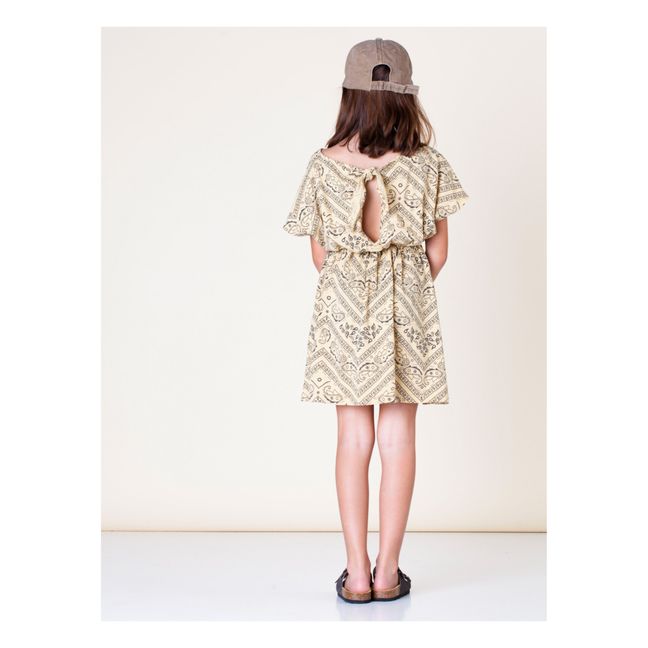 Organic Cotton Bandana Print Dress | Yellow