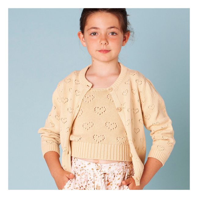 Hearts Cardigan | Blasses Gelb