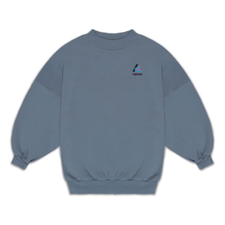 Sweatshirt Ballonärmel | Graublau- Produktbild Nr. 0
