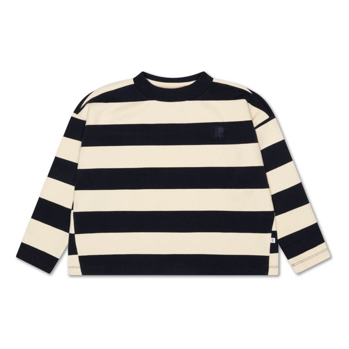 Oversized Striped Sweatshirt | Blu notte- Immagine del prodotto n°0
