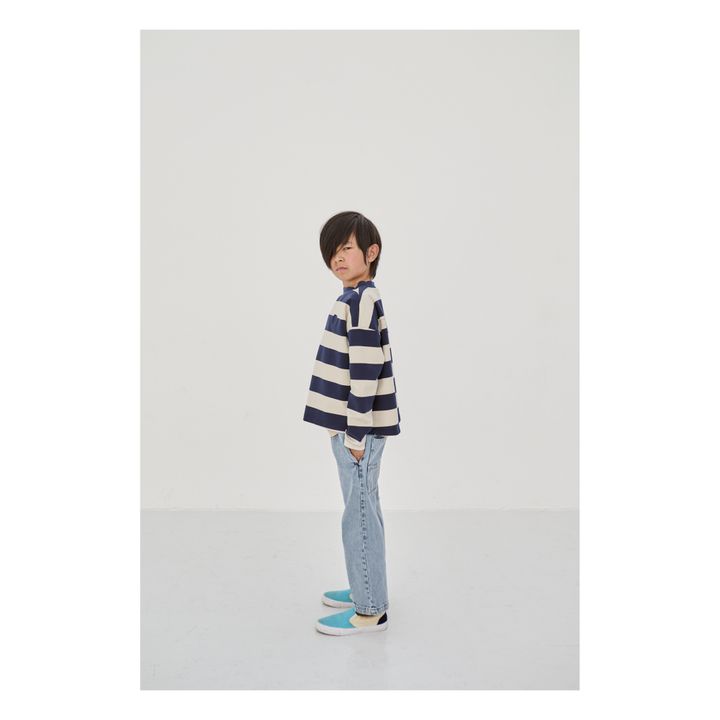 Oversized Striped Sweatshirt | Blu notte- Immagine del prodotto n°5