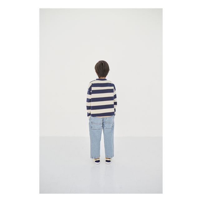 Sweat Oversized Rayé | Bleu nuit