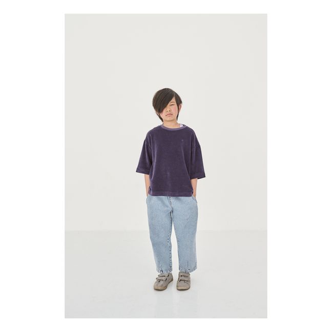 Short Sleeve Terry Sweater | Midnight blue