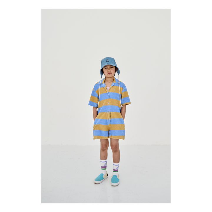 Terry Cloth Striped Playsuit | Blau- Produktbild Nr. 5