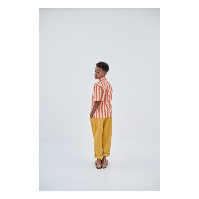 Striped Short-Sleeve Shirt | Orange